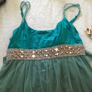 FREE PEOPLE • Turquoise Beautiful Sparkle Dress